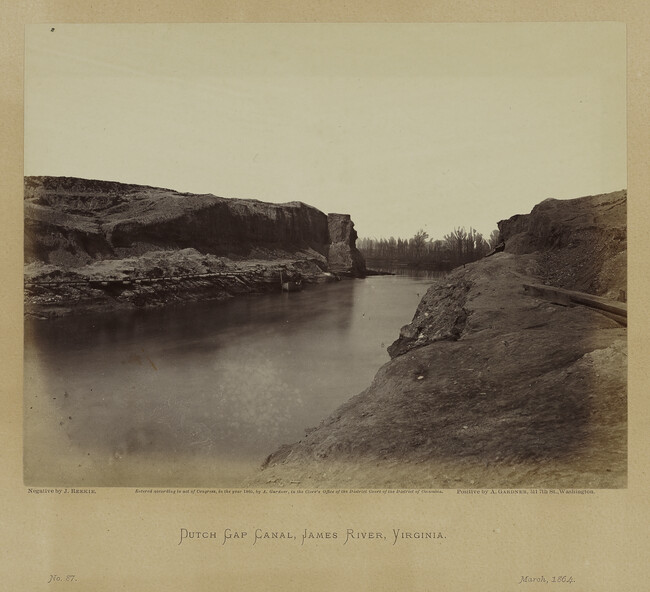 Dutch Gap Canal, James River, Virginia, Plate 87 from Gardner's Photographic Sketchbook of the Civil War, Volume II