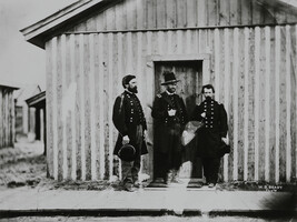 General John A. Rawlins, General Ulysses S. Grant and Colonel Theodore S. Bowers