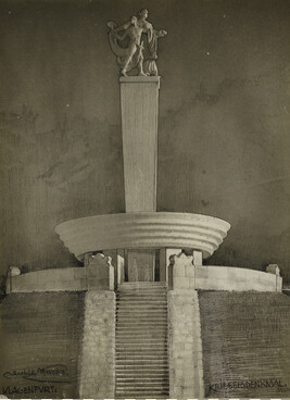 Architectural Drawings and Designs for Monuments: Soldier Memorial in Klagenfurt, Karnthen, Austria....