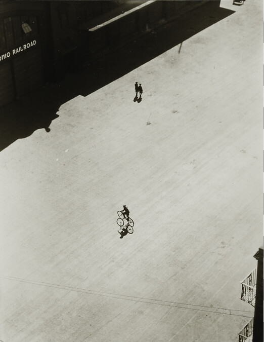 Boy on Bike Below Brooklyn Bridge: from the portfolio Twenty-two Little Contact Prints from 1921-1929 Negatives