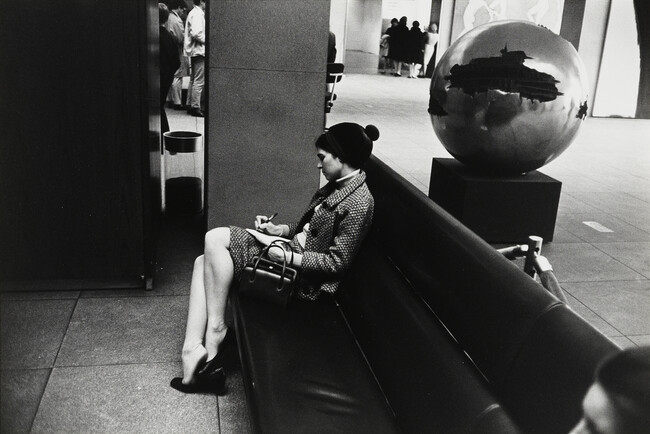 Woman on Bench, number 10, from the portfolio Garry Winogrand