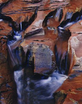 Rock-eroded stream bed, Coyote Gulch, Utah, August 14, 1971, number 9, from the portfolio Intimate...