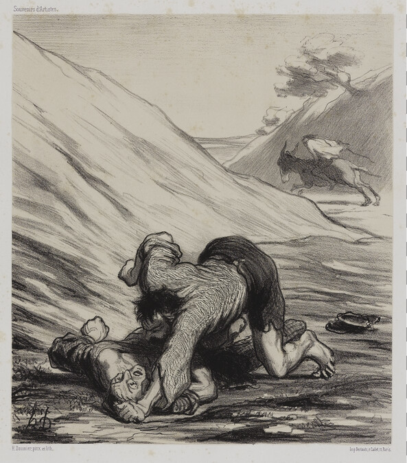 L'âne et les deux voleurs (The Ass and the Two Thieves), plate 75 from the series Souvenirs d'Artistes (Artists' Recollections)