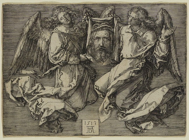 Sudarium Held by Two Angels