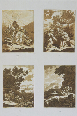 Set of Four Landscapes with Peasant Figures