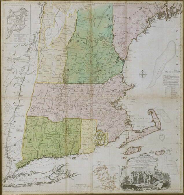 A Map of the Most Inhabited parts of New England Containing the Provinces of Massachusetts bay and New Hampshire, with the Colonies of Connecticut and Rhode Island, from The North American Atlas