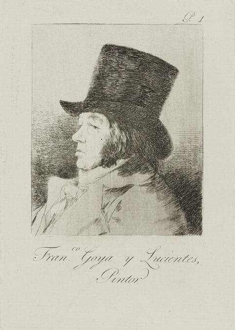 Self-Portrait, plate number 1; from the series The Caprices (Los Caprichos)