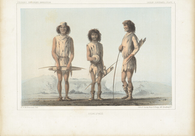 Hualpais, Indian Portraits, Plate 5, from the Report upon the Colorado River of the West, explored in 1857 and 1858 by Lieutenant Joseph C. Ives
