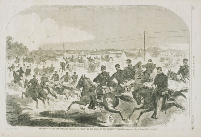 The Union Cavalry and Artillery Starting in Pursuit of the Rebels up the Yorktown Turnpike