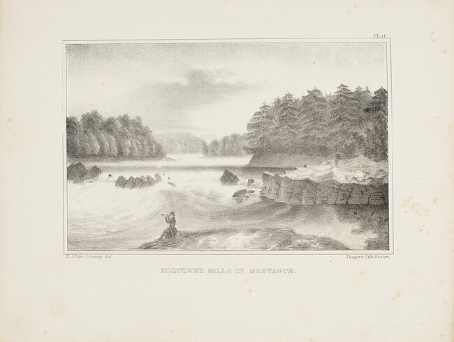 Holyoke's Falls in Montaque, plate 11 from the Final Report on the Geology of Massachusetts, Vol. I. by Edward Hitchcock
