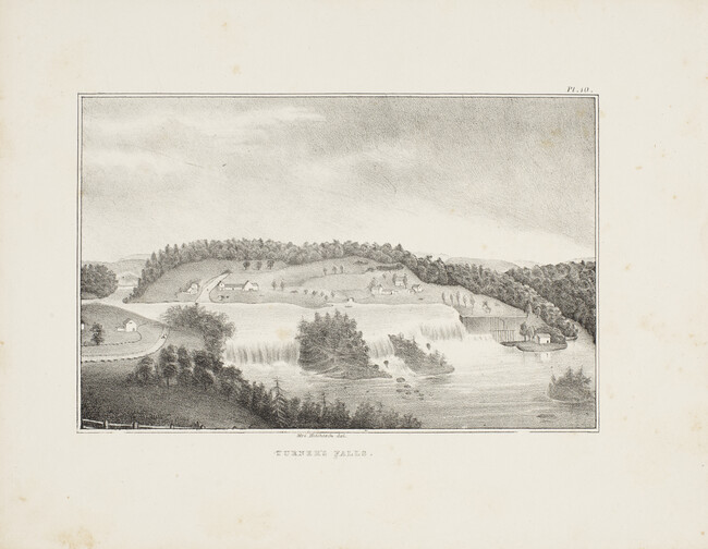 Turner's Falls, plate 10 from the Final Report on the Geology of Massachusetts, Vol. I. by Edward Hitchcock
