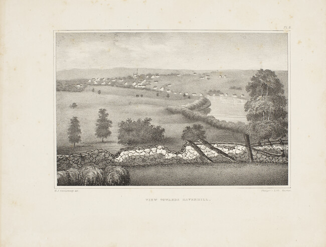 View Towards Haverhill, plate 8 from the Final Report on the Geology of Massachusetts, Vol. I. by Edward Hitchcock