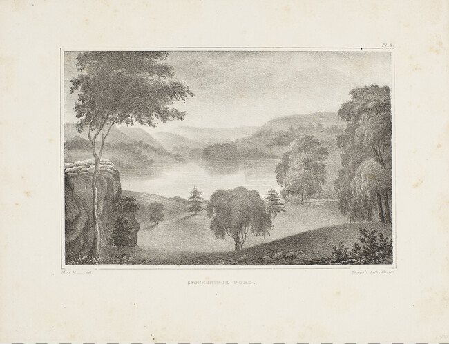 Stockbridge Pond, plate 7 from the Final Report on the Geology of Massachusetts, Vol. I. by Edward Hitchcock