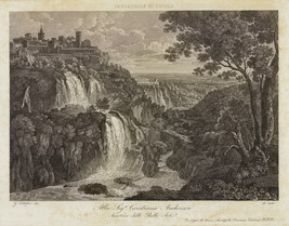 Cascatelle di Tivoli (Waterfall at Tivoli), Plate 31 from the series Raccolta Delle Principali Vedute di...