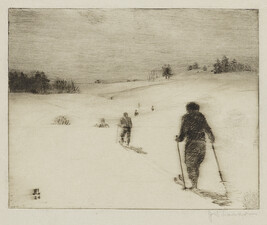 Untitled (skiers on wide snow-covered slope)