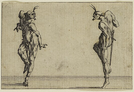 Les Deux Pantalons se regardant (Two Pantaloons Face to Face), from the series Capricci di varie figure...