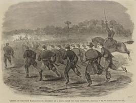 Charge of the First Massachusetts Regiment on a Rebel Rifle Pit Near Yorktown.