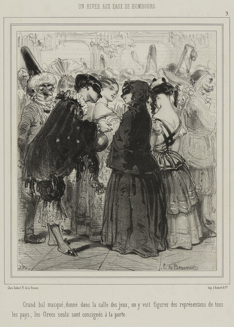 Un Hiver aux Eaux de Hombourg - Grand Bal Masqué..(A Winter at the Hombourg Waters - Great Masked Ball..., No 9 of 10 plates from 