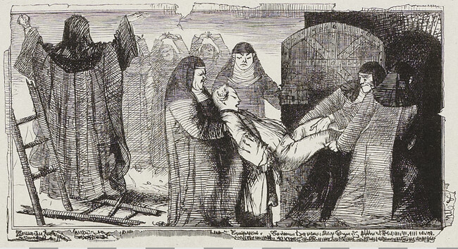 Nun Vignette from the book History of Frederick the Great by Franz Kugler