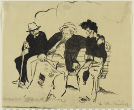 Three Figures on a Bench