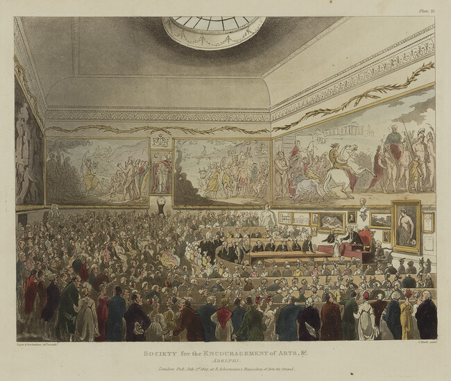 Society for the Encouragement of Arts, from The Microcosm of London or London in Miniature