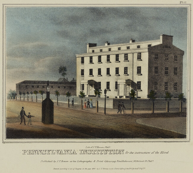 Pennsylvania Institution for the Instruction of the Blind, Plate 12 from Views of Philadelphia, and Its Vicinity
