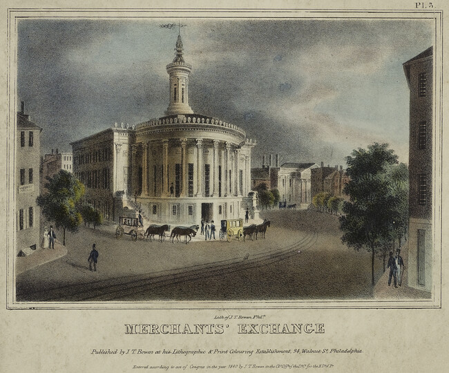 Merchants' Exchange, Plate 3 from Views of Philadelphia, and Its Vicinity
