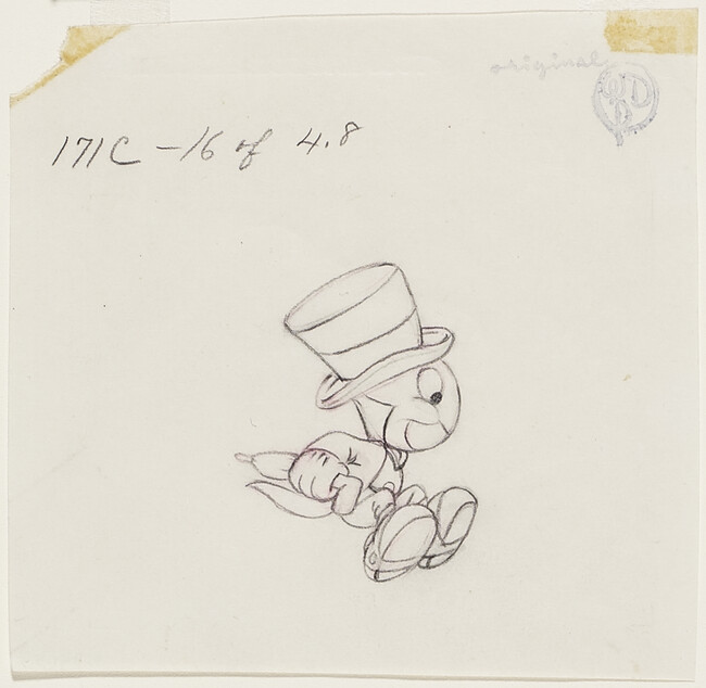 Jiminy Cricket (preliminary drawing for Pinocchio)