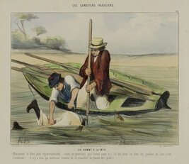 Un homme à la mer (Man Overboard), plate 14 from the series Les Canotiers Parisiens (Parisian Boaters)