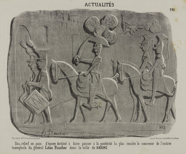 Bas-relief en pain d'épices... (Bas-relief in gingerbread...), plate 221 from the series Actualités in Le Charivari