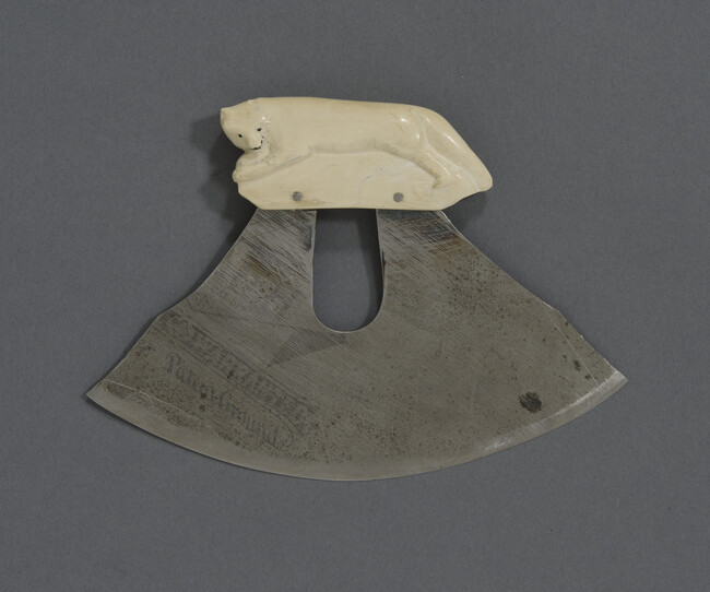 Ulu with Engraving of a Fox on the Ivory Handle made for Sally Carrighar