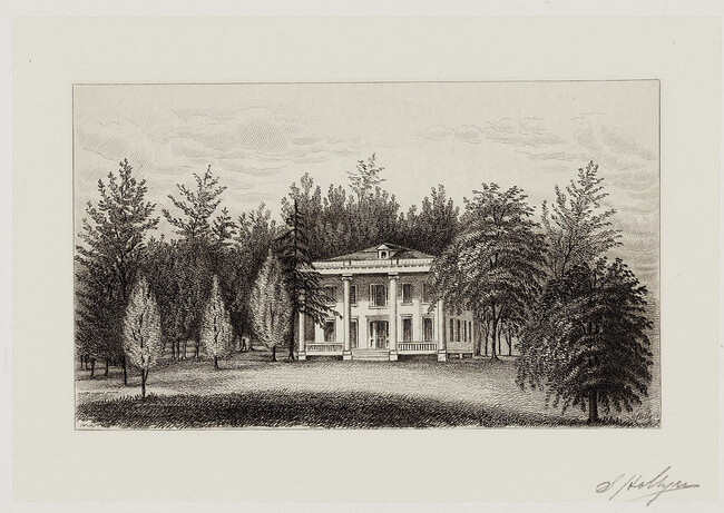 The Residence of John Jacob Astor at Eighty-fifth Street near the East River, where Washington Irving wrote Astoria, number 11, from the portfolio Old New York