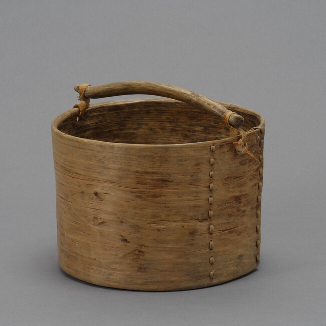 Wooden Bucket with Handle used to Gather Blueberries