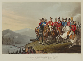 The Duke of Wellington and His Staff, Crossing the Bidossoa and Entering France, 1813, plate 36 from...