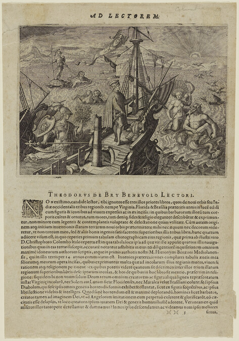 Columbus Welcomed by Demitrius in the Caribbean Sea, from America (Volume IV) of the series 