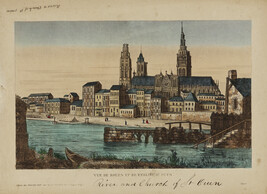 Vue de Rouen et de L'Église St. Ouen (River and Church of St. Ouen)