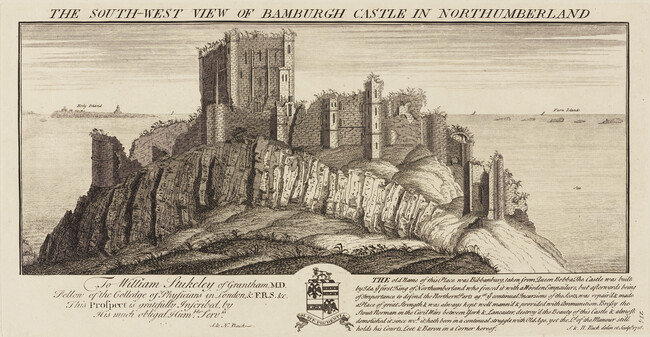 The South-West View of Bamburgh Castle in Northumberland