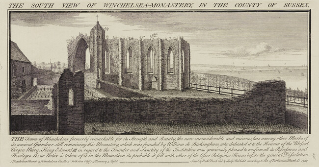 The South View of Winchelsea-Monastery, in the county of Sussex