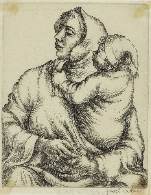 Christmas card:  Mother and Child