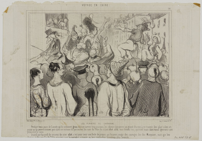 Les Plaisirs du Carnaval (The Pleasures of Carnival), plate 28 from the series Voyage en Chine (Travels in China) in Le Charivari