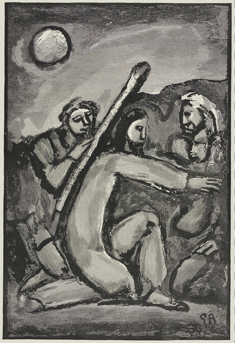 Christ Kneeling Between Two Figures, illustration from Passion by André Suarès