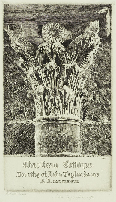 Chapiteau Gothique, Dorothy et John Taylor Arms AD MCMXXVI (Gothic Capital from the Christmas Card Series #11)