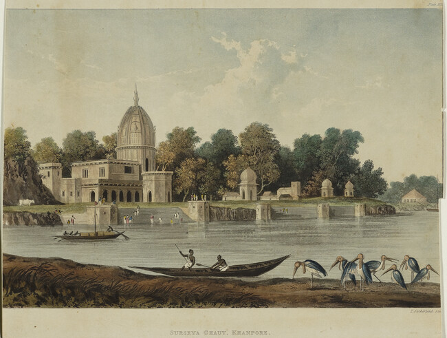 Surseya Ghaut, Khanpore from the book, A Picturesque Tour along the Rivers Ganges and Jumna by Lieutenant-Colonel Charles Ramus Forrest (1750-1827)