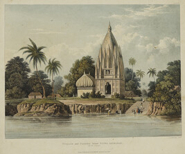 Village and Pagoda below Patna Azimabad, on the Ganges from the book, A Picturesque Tour along the...