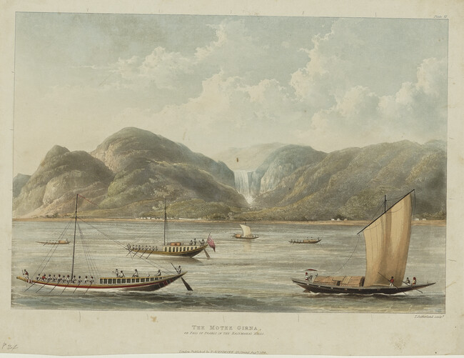 The Motee Girna, or Fall of Pearls in the Rajemahal Hills from the book, A Picturesque Tour along the Rivers Ganges and Jumna by Lieutenant-Colonel Charles Ramus Forrest (1750-1827)