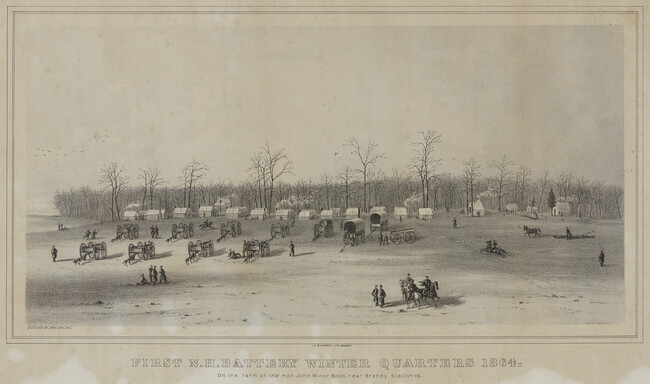 First New Hampshire Battery Winter Quarters 1864, on the farm of the Hon. John Minor Botts, near Brandy Station, Va.