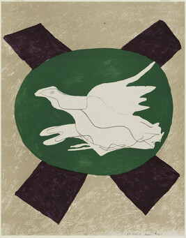 Oiseau sur fond de X (Bird on Green Ground with X)