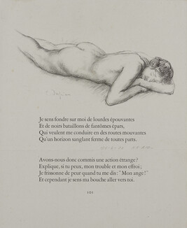 Nude, illustration for Femmes Damnées (Damned Women) from Baudelaire's Les Fleurs du Mal (The Flowers of...