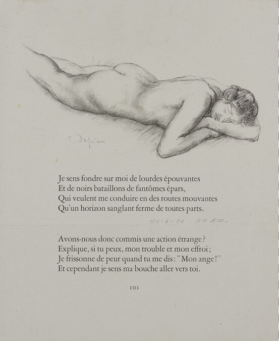 Nude, illustration for Femmes Damnées (Damned Women) from Baudelaire's Les Fleurs du Mal (The Flowers of Evil)