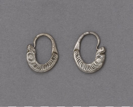 Pair of Eel Shaped Silver Earrings